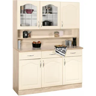 WIHO KÜCHEN Küchenbuffet Linz 120 x 50 x 180 cm Beige