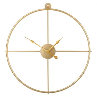 BELIANI Wanduhr Gold ø 50 cm im Metallic Look Rund Minimalistisch Modern - Gold