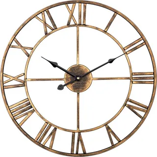 OKWISH Wandpendeluhr Stille Kaminuhr Geräuschlose Wanduhr - Braun