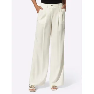Webhose HEINE, Damen, Gr. 36, Normalgrößen, weiß (ecru), 100% Lyocell, unifarben, Hosen Webhose