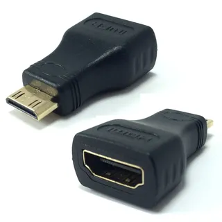 Mini HDMI zu HDMI Adapter konverter Kompatibel mit Canon EOS 550d / Nikon D5100 / D5200 / D5300 / D800 / D810 / D90 / Fujifilm / Nvidia Shield Plug Stecker Buchse KleineStecker auf HDMI