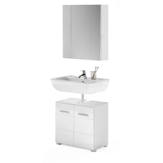 inn.furn Leon 2-tlg. Weiß Hochglanz