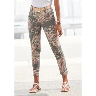 LASCANA 7/8-Jeggings mit Paisleyprint, schmale Passform, Super-Stretch-Qualität, schwarz, bunt bedruckt
