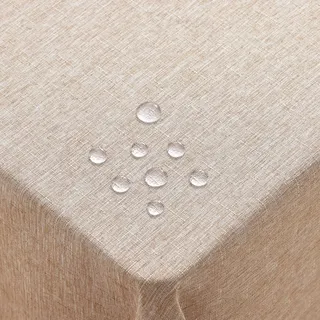 Homaxy Leinendeckeoptik Tischdecke Abwaschbar Eckig 140x300cm, Tischtuch Leinendecke Wasserabweisend Abwischbare, Lotuseffekt Schmutzabweisend Tischwäsche Tafeldecke, Leinen