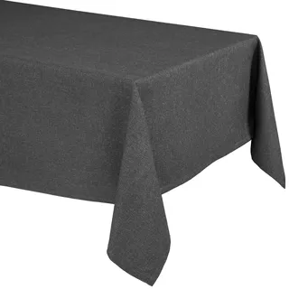 Elegante Tischdecke mit natürlicher Leinenoptik, Lina Tischdecke und Tischläufer, Größe und Farbe wählbar (160 cm (Rund), Schiefergrau)