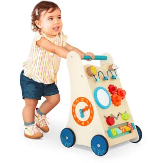 B. toys - Kleine Lernschritte - Activity Walker aus Holz - 7 Bildungsaktivitäten - Lern- und Laufspielzeug für Kleinkinder, Kinder - Stehen, Schieben, Gehen - 1 Jahr +
