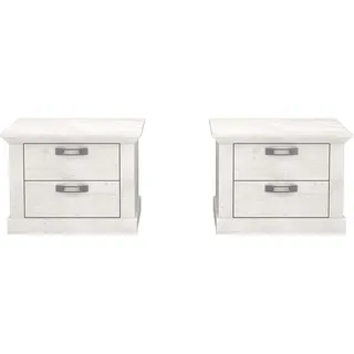 Forte Nachttisch Kashmir 45,1 x 67,2 x 48,9 cm Weiß