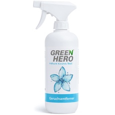Green Hero Geruchsneutralisierer Spray 500ml für Textilien, Schuhe, Wohnräume und Auto zur Entfernung von Gerüchen Rauchgeruch Entferner Geruchsentferner Geruchskiller