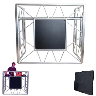 DJ Stand Booth | DJ Stand-Tisch | tragbarer DJ Stand für die ultimative Party | Faltbare DJ Tables | optimale Tischfläche für All Dein DJ Equipment (Grey)