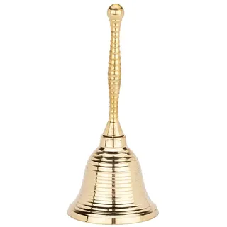 NKlaus Massive Messing-Glocke mit elegantem Griff, 14,4cm – Weihnachtsglocke, Perfekt für spirituelle Rituale, Meditation und als Dekorationsstück 16267