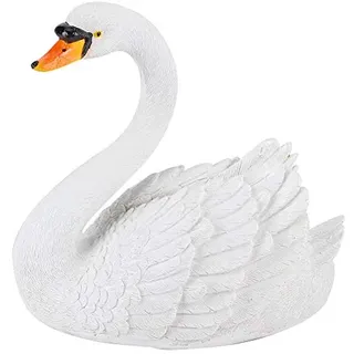 Schwan Figur Teich Harz Simulation Floating White Swan Figur Ornament für Landschaftsgarten Gartendekoration
