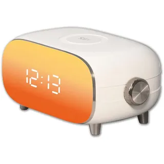 CGV Alba Radiowecker mit Simulator für Morgen- und Abenddämmerung, 15 Verschiedene Stimmungslichter, Modus mit weißen Geräuschen, Snooze-Funktion, USB-Ladeanschluss