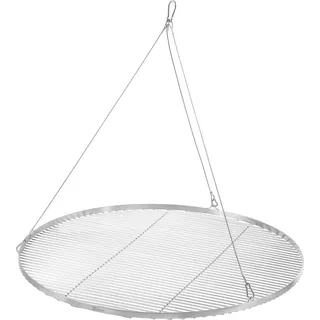BBQ-Toro Edelstahl Grillrost Rund Ø 90 cm, BBQ Grillgitter mit Seilaufhängung, Hängegrill Rost - Silber