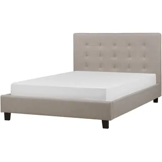 Beliani Bett mit Lattenrost Stoff La Rochelle 140 x 200 cm