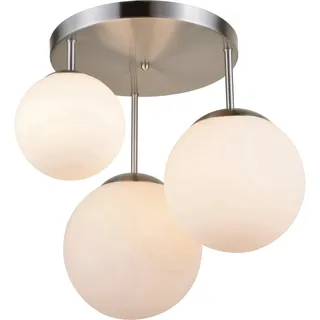 GLOBO 3-flg. 47 cm kugelförmig weiß Glas