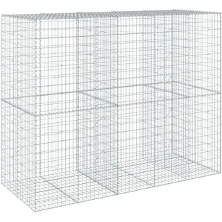 vidaXL Gabione mit Deckel 250x100x200 cm Verzinktes Eisen - Silber