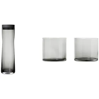 Blomus -SPLASH- Wasserkaraffe aus Rauchglas, rauch/dunkelgrau & 63915 MERA Trinkgläser, Glas, 200 ml