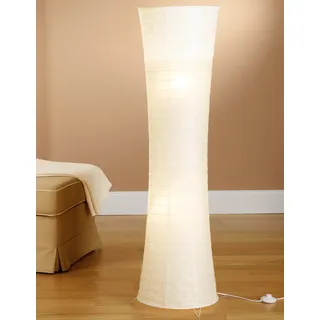 Trango 1229 Design Reispapier Stehlampe *SWISS* Stehleuchte mit weißem Lampenschirm HANDMADE inkl. 2x E14 Fassung für LED Leuchtmittel, Rund, Höhe: 125cm, Wohnraumlampe, Standlampe (ohne Leuchtmittel)