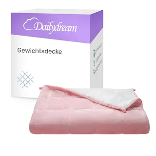 Dailydream Gewichtsdecke 135x200cm, 6 kg, Fleece, Rosa | Gewichtsdecke mit weicher Fleece-Außenschicht, Glasperlenfüllung und doppelt vernähten Kammern.
