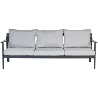 Beliani Gartensofa 3-Sitzer Grau Kiato , Hellgrau , Metall , 225x77x80 cm , Gartenmöbel, Loungemöbel, Gartensofas & Loungesofas