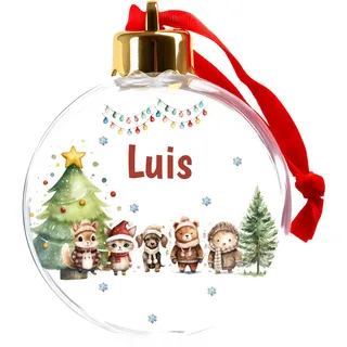 KIDSMOOD - Personalisierte Weihnachtsdeko, Weihnachtskugel mit Namen – Weihnachtsbaumschmuck mit süßen Designs– Christbaumkugel für Kinder und Babys