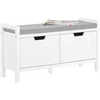 SoBuy Schuhbank weiß holzwerkstoff 91x50x30 cm, Garderobe, Garderobenbänke, Schuhbänke