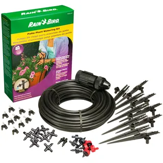 Rain Bird Patiokit Tropfbewässerungs-Set, Anschluss an Wasserhahn, 6,35 mm Tropfschlauch, Schwarz
