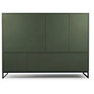 agmat-furniture Kommode Genua mit 5 Türen, Sideboard in Farbe: Grün, Schrank in Größe: 160 x 120 x 45 cm - Grün