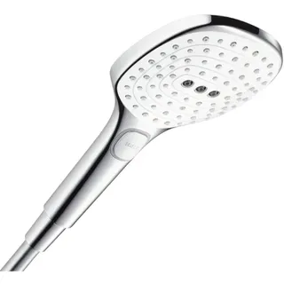 Hansgrohe Raindance Select E 120 Duschkopf, 3 Strahlarten, wassersparend, Weiß/Chrom