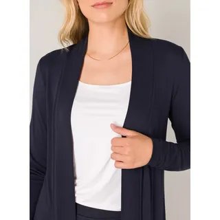 Base Level Longstrickjacke »Yayla Long« ohne Verschluss, blau