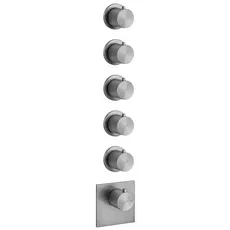 Gessi 316 Fertigmontage-Set Unterputz-Thermostat, vertikalen Montage, 5 separate Wege, einzelne Rosetten, 54510, Farbe: Messing gebürstet PVD