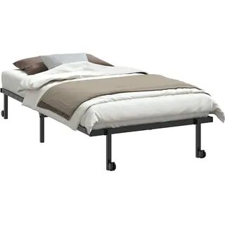 vidaXL Bettgestell ohne Matratze Klappbar Schwarz 100x200 cm Stahl - Schwarz