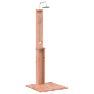 vidaXL Gartendusche 206 cm Massives Douglasholz und Edelstahl Natur - Braun