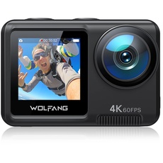 Bild GA420 Action Cam 4K 60FPS Unterwasserkamera WiFi 10M Wasserdicht ohne Gehäuse 3.0 EIS Bildstabilisator Dual Screen Helmkamera (Externem Mikrofon, 2x1350mAh Akkus und Zubehör Kit)