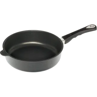 AMT Gastroguss Bratpfanne, 26 cm Ø, 7 cm hoch, Schmorpfanne, fester Stiel, induktionsgeeignet, Lotan® Antihaft-Veredelung, Gusspfanne (Aluguss), AMZN-I-726