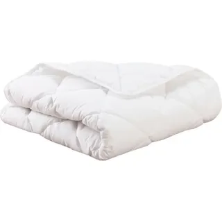 Bettdecke, 75x120 cm, Warme Babydecke, 100% Polyester Hohlfaser silikonisiert, 1 Person, Weiß, Baumwollhülle, Anti-Milben behandelt
