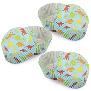 Kaffeehaus Diamant Dino Muffinförmchen 50 Stück in blau, Muffinförmchen aus Papier zur Zubereitung von Cupcakes & Muffins, ideal für Kinder-Geburtstage, Partys & Feiern