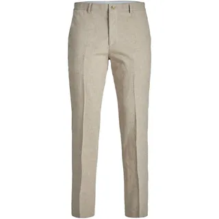 JACK & JONES Herren Jprriviera Linen Trouser Slim Fit Sn Anzughose, Beige, 52