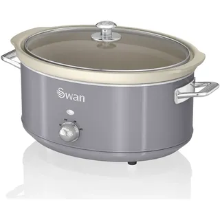 Swan Retro Slow Cooker 6,5L, Antihaft-Keramisches PFOA- und PTFE-freies, Vintage 320W