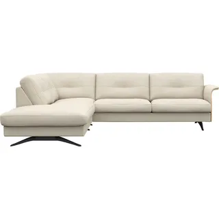 FLEXLUX Ecksofa »Glow bequem und komfortabel durch hochwertigen Sitzaufbau, L-Form« Skandinavisches Design, In hochwertiger Verarbeitung, weiß