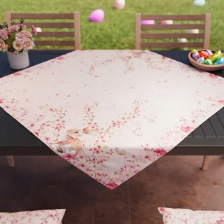Petti Artigiani Italiani - Tischdekoration für Ostern, 90 x 90 cm, aus Mikrofaser, schmutzabweisend, elegant und waschbar, Elegante Dekoration für Ostern, 100 % hergestellt in Italien