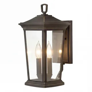 Wandleuchte in Bronze Aluminium Glas IP44 außen Rustikal KENNETH Außenleuchte