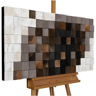 Kunstloft Holzbild Grau 98/55 cm , Weiß, Grau , Holz , 6.5x55 cm , Bilder & Rahmen, Bilderrahmen, Bilderrahmen & Fotorahmen