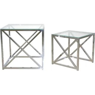 Beistelltisch HOME AFFAIRE, silber (silberfarben), B:41cm H:40,5cm T:41cm, Tische, Beistelltisch
