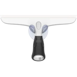 MR.SIGA Duschabzieher Silikon mit Saugnapfhalter, Duschwischer Fensterabzieher für Spiegel Fenster Duschtür Badezimmer, Flitsche Badwischer Glasabzieher Glasreinigung Set, Weiß & Schwarz