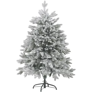 Beliani Weihnachtsbaum mit Schnee 120 cm weiß Foraker