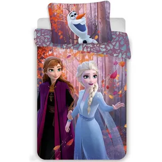 Jerry Fabrics Disney Die Eiskönigin 2 Bettwäsche, Bettbezug 140 x 200 cm und Kissenbezug 70 x 90 cm, 100% Baumwolle
