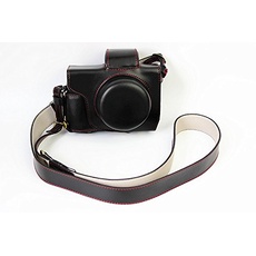 Voller Schutz Bodenöffnung Version Schutz-PU-Leder Kamera Tasche mit Stativ-Design-kompatibel für Olympus OM-D E-M10 Mark 2 EM10 Mark II mit 14-42mm F3.5-5.6 EZ-Objektiv mit Schulter-Ansatz-Bügel-Gurt-Schwarz