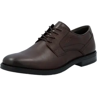 Schnürschuh RIEKER, Herren, Gr. 44, braun (dunkelbraun), Leder, unifarben, Schuhe Schnürschuh, Anzugschuh, Festtagsschuh, Business-Schnürer mit Lederinnensohle