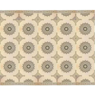 8er Set Wanddeko Boho Rattan Weiß Keramik 25cm Orientalisch Handarbeit Vintage